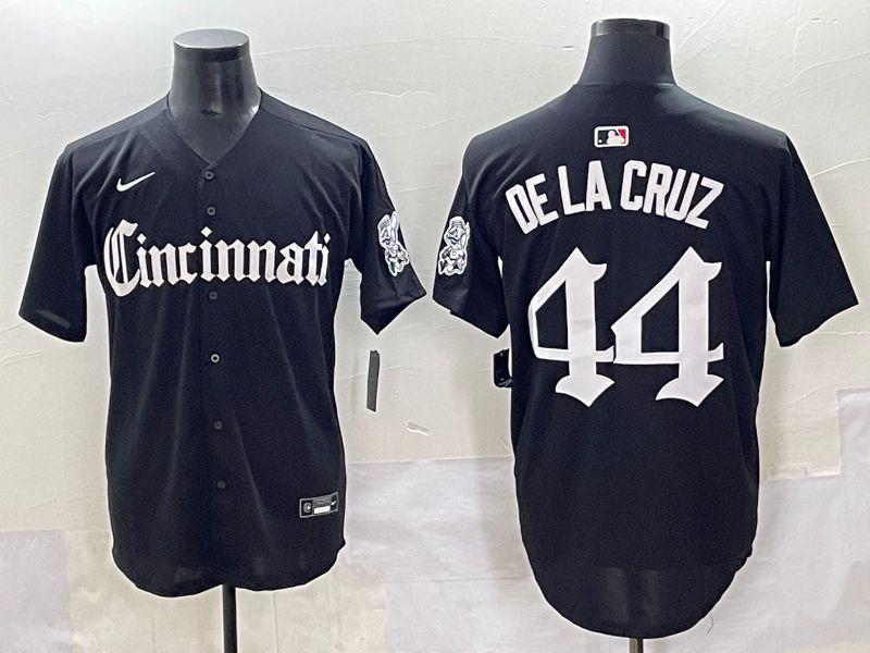 Men 2025 Cincinnati Reds #44 Delacruz Black Five generations Joint Name Nike MLB Jersey style 1->cincinnati reds->MLB Jersey